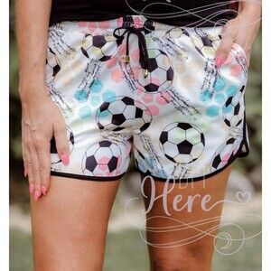 NWT Jess Lea Got Goals Soccer Mom Drawstring Shorts Pockets Women's Size 2XL NEW